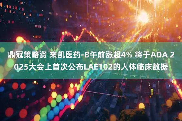 鼎冠策略资 来凯医药-B午前涨超4% 将于ADA 2025大会上首次公布LAE102的人体临床数据