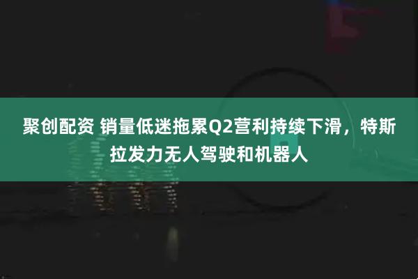 聚创配资 销量低迷拖累Q2营利持续下滑，特斯拉发力无人驾驶和机器人