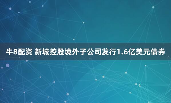 牛8配资 新城控股境外子公司发行1.6亿美元债券